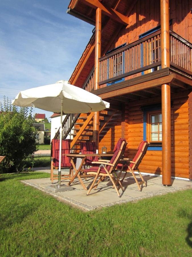 Ferienwohnung Im Blockhaus Rosenkranz Rathmannsdorf Exteriör bild