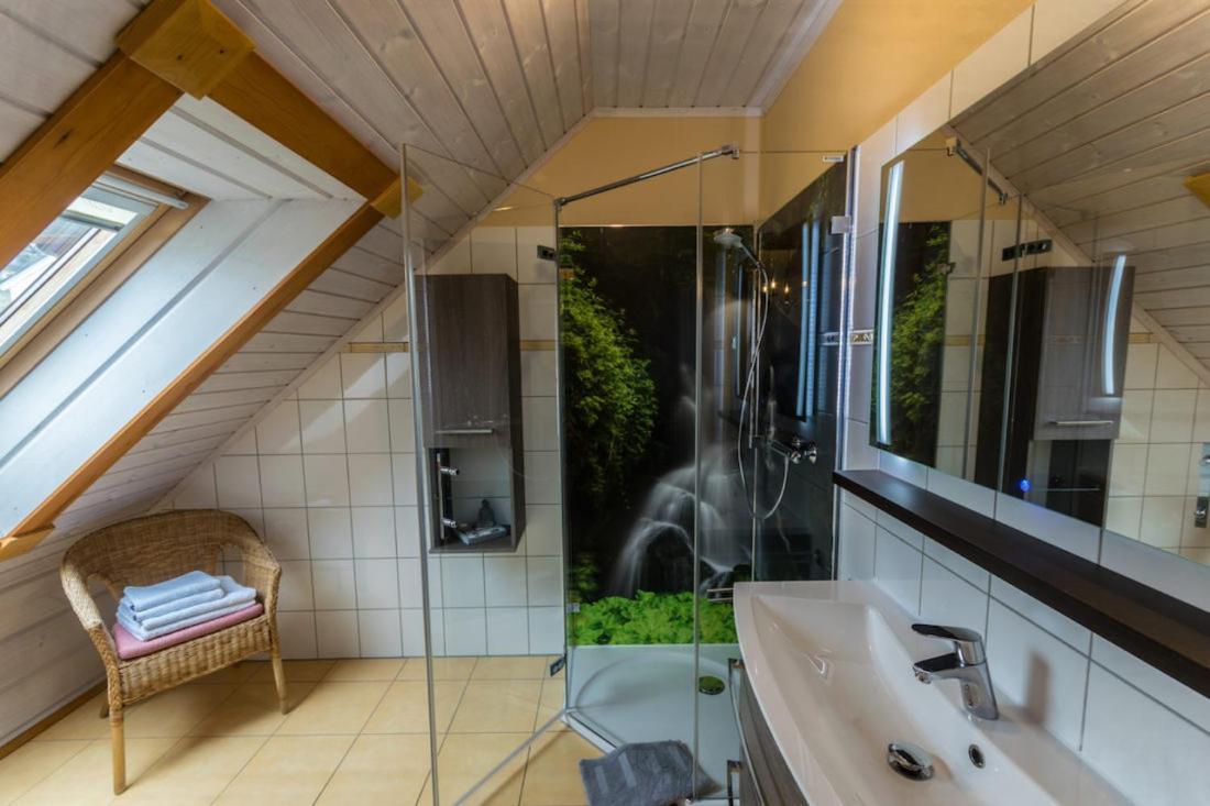 Ferienwohnung Im Blockhaus Rosenkranz Rathmannsdorf Exteriör bild