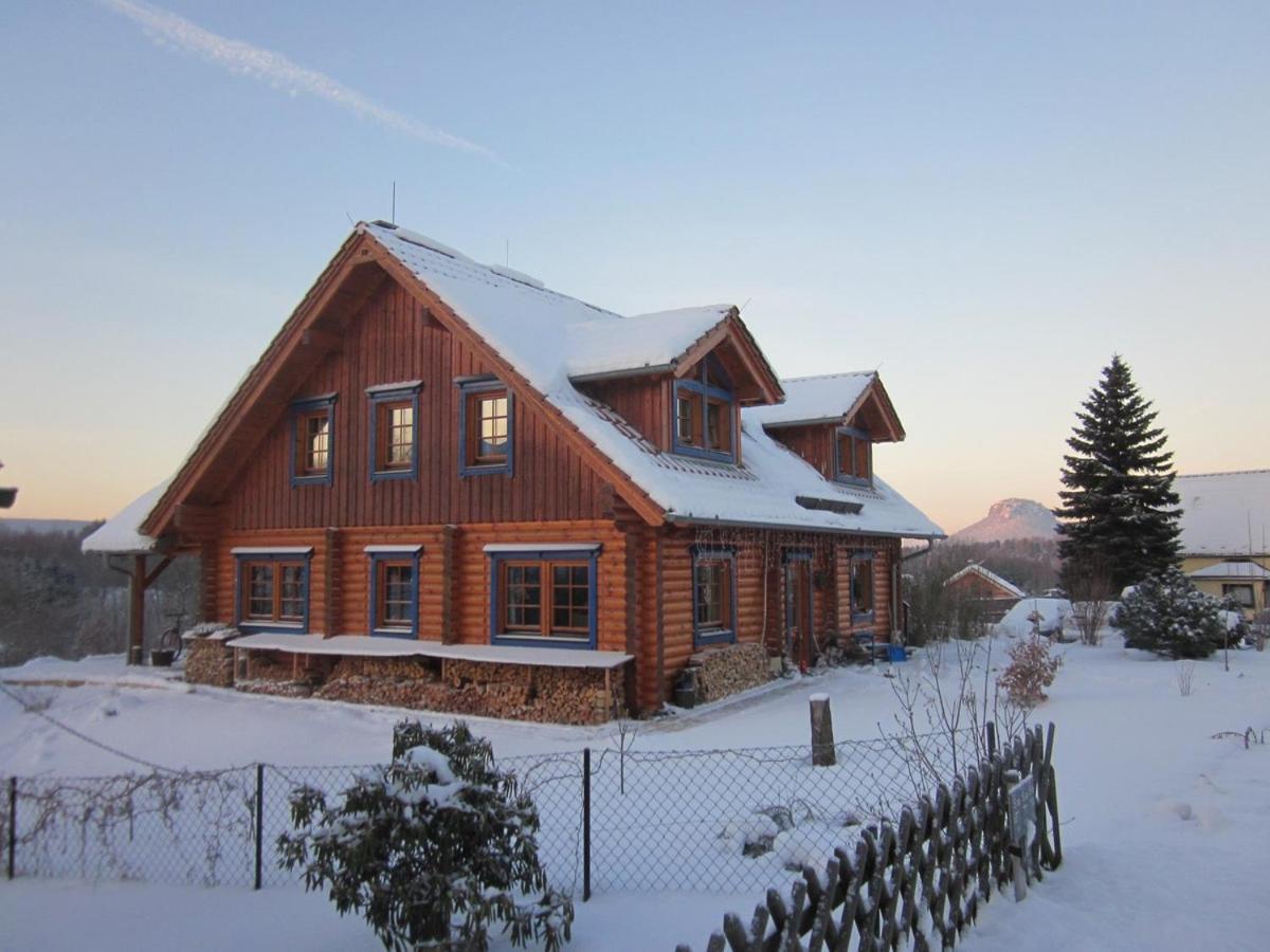 Ferienwohnung Im Blockhaus Rosenkranz Rathmannsdorf Exteriör bild